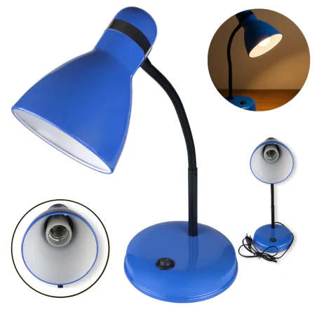 Lampki-biurkowe - lampka na biurko niebieska dla chłopca oświetlenie do nauki e27 ben fn019 nilsen 
