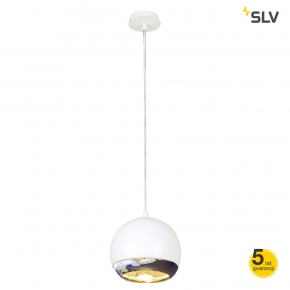 Lampy-sufitowe - lampa wisząca light eye biała/chrom gu10 max 75w slv