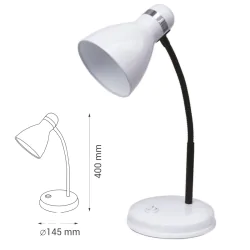 Lampki-biurkowe - lampka na biurko biała ruchome ramię oświetlenie do nauki e27 ben fn02 nilsen 