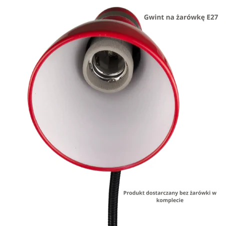 Lampki-biurkowe - lampka biurkowa klasyczna do pokoju ucznia czerwona do nauki e27 ben fn020 nilsen 