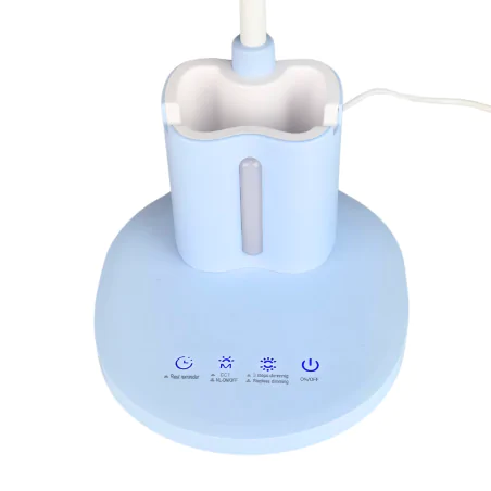 Lampki-biurkowe - lampka biurkowa led z regulacją światła niebieska z organizerem na przybory szkolne debra led blue 04232 ideus 