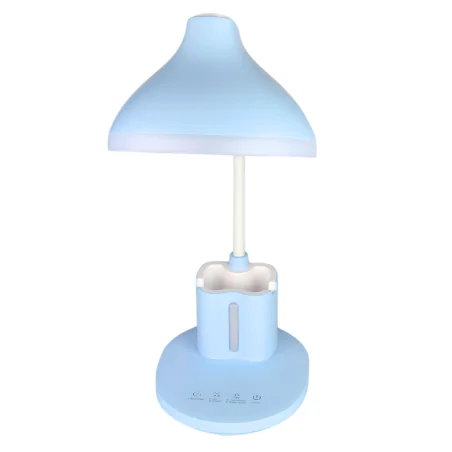 Lampki-biurkowe - lampka biurkowa led z regulacją światła niebieska z organizerem na przybory szkolne debra led blue 04232 ideus 