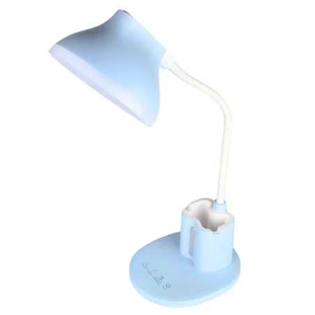 Lampki-biurkowe - lampka biurkowa led z regulacją światła niebieska z organizerem na przybory szkolne debra led blue 04232 ideus 