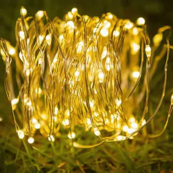 Swiecace-kule-i-girlandy - girlanda solarna led linka z ciepłym światłem 3000k 1,19m 100xled 3780 lvt 