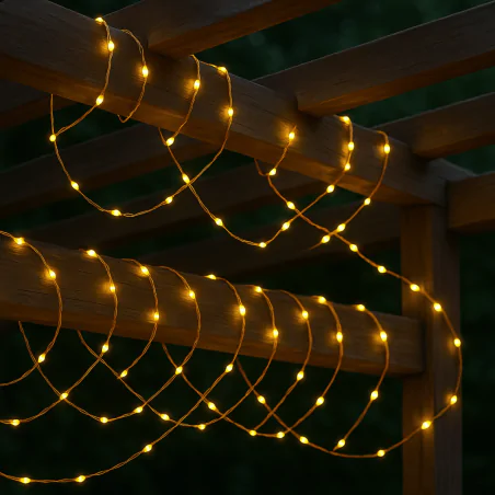 Swiecace-kule-i-girlandy - girlanda solarna led linka z ciepłym światłem 3000k 1,19m 100xled 3780 lvt 