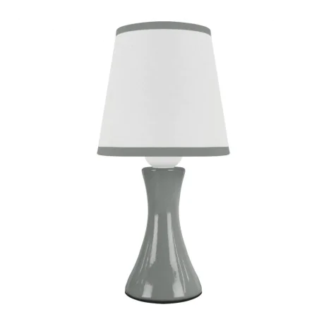 Lampki-nocne - lampka nocna stołowa szara na szafkę nocną e14 polina 04738 ideus 