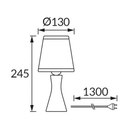 Lampki-nocne - lampka nocna stołowa szara na szafkę nocną e14 polina 04738 ideus 