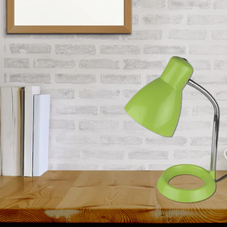 Lampki-biurkowe - lampka szkolna na biurko zielona z regulowanym ramieniem na żarówkę e27 kati green 02860 ideus 