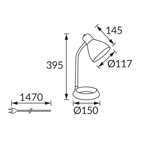 Lampki-biurkowe - lampka szkolna na biurko zielona z regulowanym ramieniem na żarówkę e27 kati green 02860 ideus 