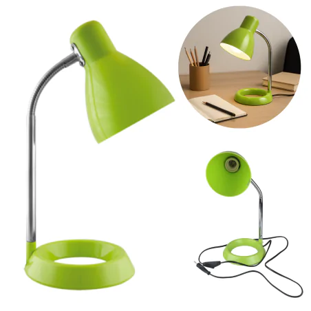 Lampki-biurkowe - lampka szkolna na biurko zielona z regulowanym ramieniem na żarówkę e27 kati green 02860 ideus 