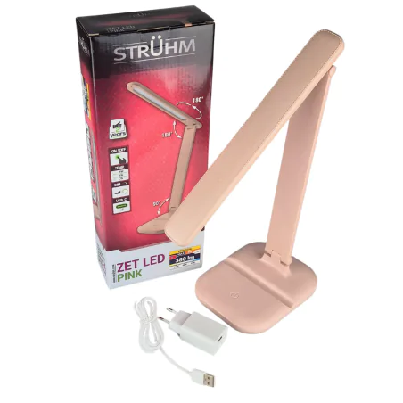 Lampki-biurkowe - lampka led na biurko z regulacją światła różowa składana dla dziewczynki 5w zet 04224 ideus 