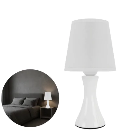 Lampki-nocne - biała lampka nocna na stolik i szafkę nocną e14 polina 04716 ideus 