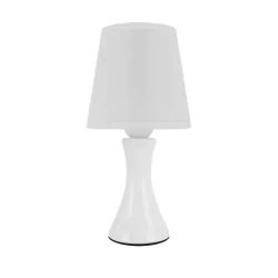 Lampki-nocne - biała lampka nocna na stolik i szafkę nocną e14 polina 04716 ideus 