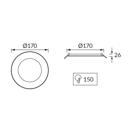 Plafony - oczko sufitowe ledowe do łazienki 18w zmienna barwa ip54 wafel cct ideus 