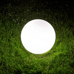 Lampy-kule-ogrodowe - lampa kula ogrodowa o średnicy 50cm biała na żarówkę e27 argento 330406 polux-goldlux 