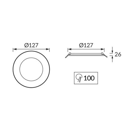 Oprawy-sufitowe-stale - oprawa wpuszczana sufitowa do łazienki 3 barwy światła led 9w ip54 wafel ideus 