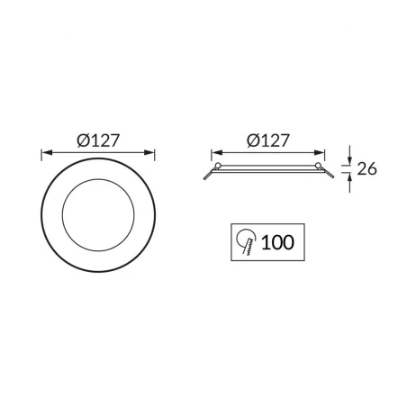 Oprawy-sufitowe-stale - oprawa wpuszczana sufitowa do łazienki 3 barwy światła led 9w ip54 wafel ideus 