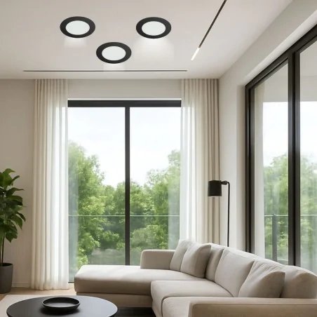 Oprawy-sufitowe-stale - lampa sufitowa podtynkowa led do łazienki 18w zmienna barwa ip54 wafel cct ideus 