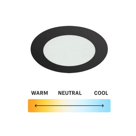 Oprawy-sufitowe-stale - lampa sufitowa podtynkowa led do łazienki 18w zmienna barwa ip54 wafel cct ideus 