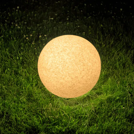 Lampy-kule-ogrodowe - lampa ogrodowa kula wbijana o średnicy 50cm szara imitująca kamień na żarówkę e27 argento 330369 polux-goldlux 
