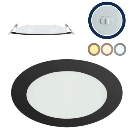 Oprawy-sufitowe-stale - lampa sufitowa podtynkowa led do łazienki 18w zmienna barwa ip54 wafel cct ideus 