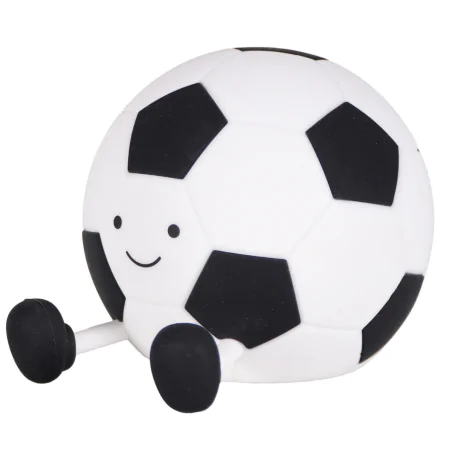 Lampki-nocne - lampka nocna led dla chłopca piłka nożna z nóżkami biało-czarna football 331755 polux-goldlux 