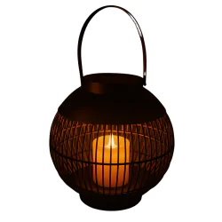 Latarenki-ogrodowe - latarenka solarna czarna kula lampion ogrodowy z ciepłym światłem ip44 ball ii vo2793 volteno 