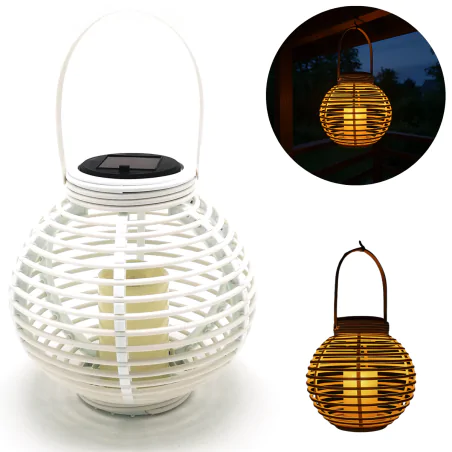 Ozdobne-oswietlenie-do-ogrodu - latarenka solarna biała kula wisząca ip44 lanter vo2791 volteno 