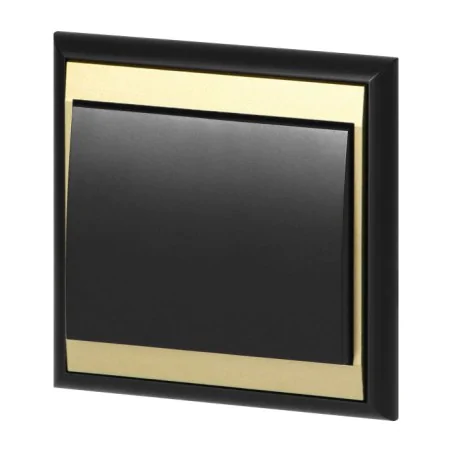 Wylaczniki-jednobiegunowe - włącznik światła pojedynczy wyłącznik czarno-złoty modny wp-1l luna abex 