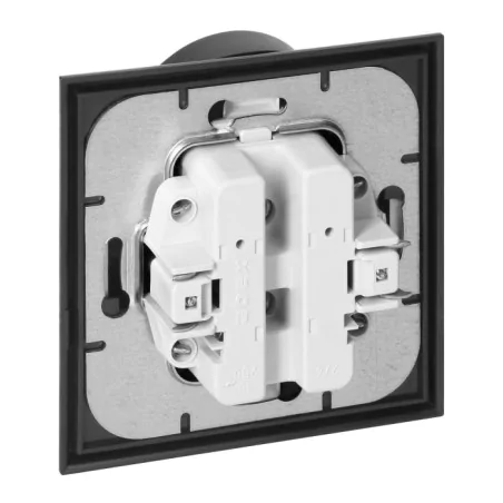 Gniazda-podwojne-podtynkowe - czarno-złote gniazo podwójne z uziemieniem z ramką w komplecie pt-6lr luna abex 