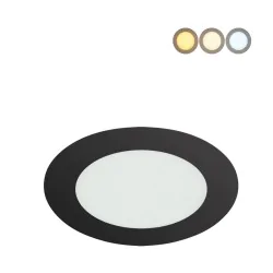 Oprawy-sufitowe-stale - oprawa wpuszczana oczko sufitowe czarne led do łazienki 3 barwy światła 5w ip54 wafel ideus 