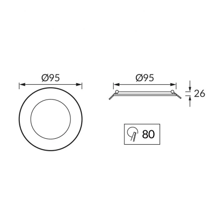 Oprawy-sufitowe-stale - oprawa wpuszczana oczko sufitowe czarne led do łazienki 3 barwy światła 5w ip54 wafel ideus 