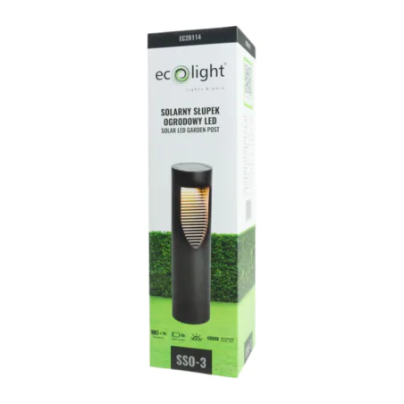 Lampy-solarne - lampka solarna wbijana do ogródka czarna z neutralnym światłem sso-3 ip54 eco-light 