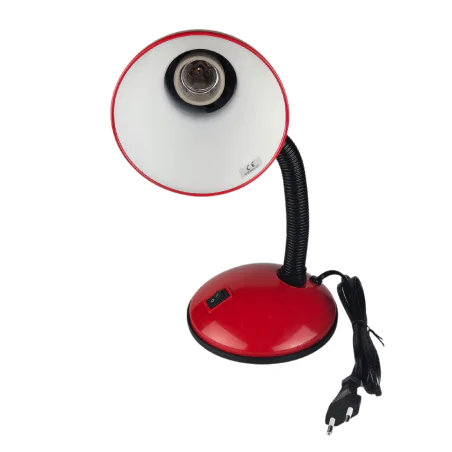 Lampki-biurkowe - lampka na biurko czerwona z włącznikiem na podstawie na żarówkę e27 tola 02850 struhm ideus 