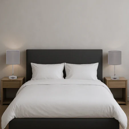 Lampki-nocne - lampka nocna stołowa do sypialni na chromowanej nóżce szara glamour agnes 03147 ideus 