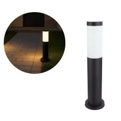 Lampy-ogrodowe-stojace - lampa ogrodowa słupek czarny okrągły 45cm e27 tuber ideus 