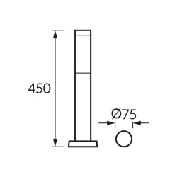 Lampy-ogrodowe-stojace - lampa ogrodowa słupek czarny okrągły 45cm e27 tuber ideus 