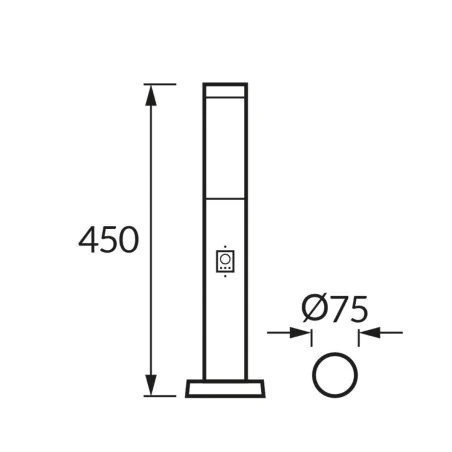 Lampy-ogrodowe-stojace - słupek ogrodowy z czujnikiem ruchu czarny 45cm e27 tuber ideus 
