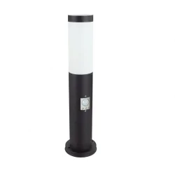 Lampy-ogrodowe-stojace - słupek ogrodowy z czujnikiem ruchu czarny 45cm e27 tuber ideus 