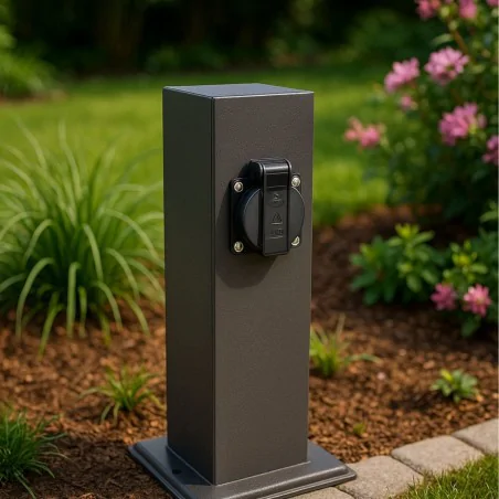 Slupki-ogrodowe - 04852 słupek do ogrodu z dwoma gniazdami 230v port ideus 