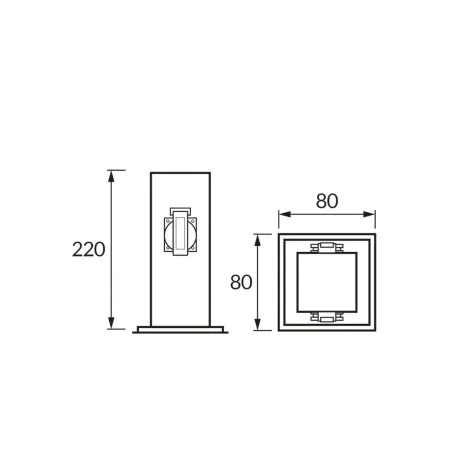 Slupki-ogrodowe - 04852 słupek do ogrodu z dwoma gniazdami 230v port ideus 