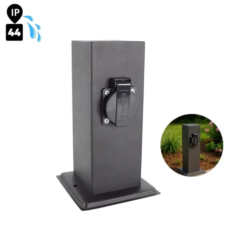 Slupki-ogrodowe - 04852 słupek do ogrodu z dwoma gniazdami 230v port ideus 