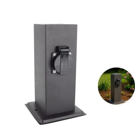 Slupki-ogrodowe - 04852 słupek do ogrodu z dwoma gniazdami 230v port ideus 