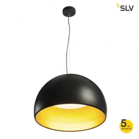 Lampy-sufitowe - wisząca lampa sufitowa bela 40 led czarna/złota 3000k 1350lm slv 