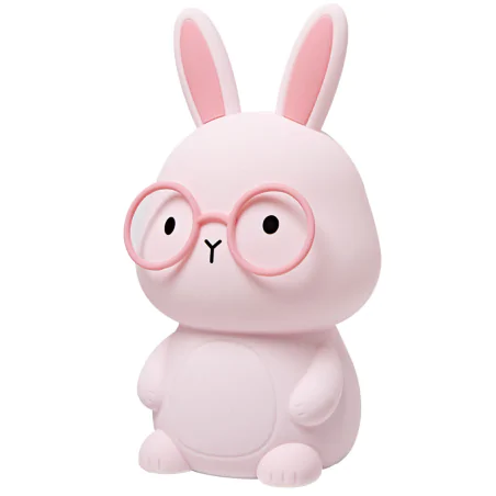 Oswietlenie-do-pokoju-dzieciecego - lampka nocna dziecięca led różowy króliczek silikonowa florka 331731 goldlux 