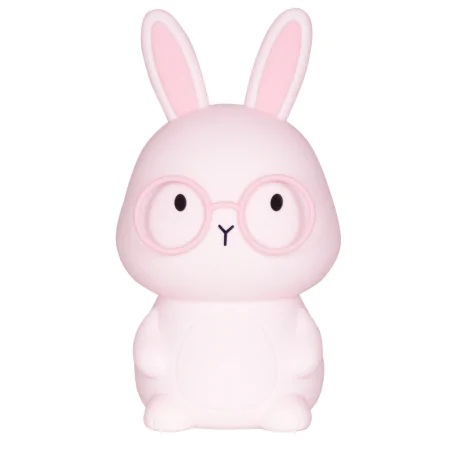 Oswietlenie-do-pokoju-dzieciecego - lampka nocna dziecięca led różowy króliczek silikonowa florka 331731 goldlux 