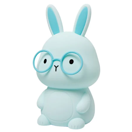 Oswietlenie-do-pokoju-dzieciecego - lampka nocna dziecięca led niebieski silikonowy króliczek florka 331748 goldlux 