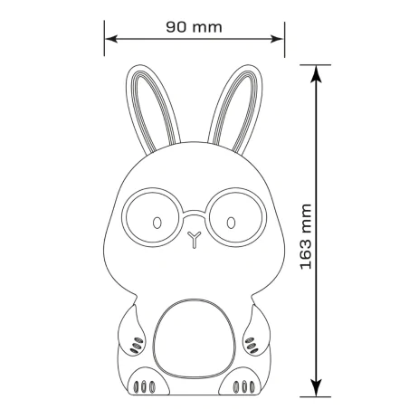 Oswietlenie-do-pokoju-dzieciecego - lampka nocna dziecięca led niebieski silikonowy króliczek florka 331748 goldlux 