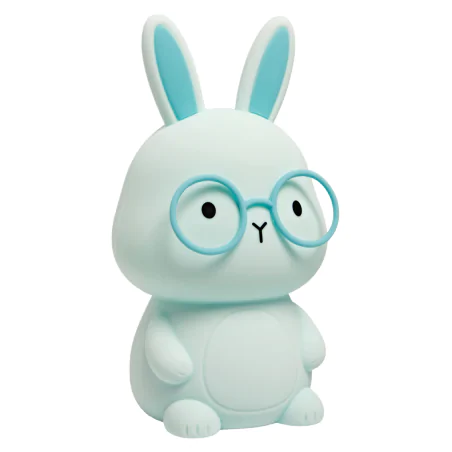 Oswietlenie-do-pokoju-dzieciecego - lampka nocna dziecięca led niebieski silikonowy króliczek florka 331748 goldlux 