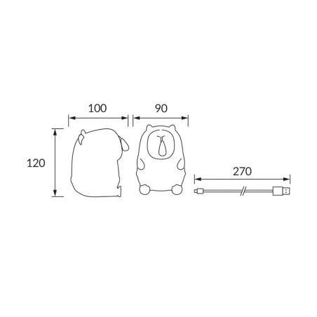 Oswietlenie-do-pokoju-dzieciecego - lampka nocna led dla dziecka świecąca kapibara smarkuś ideus 